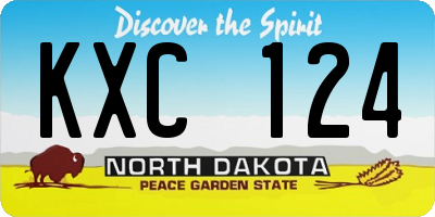 ND license plate KXC124