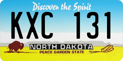 ND license plate KXC131