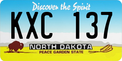 ND license plate KXC137