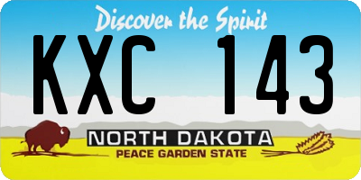 ND license plate KXC143