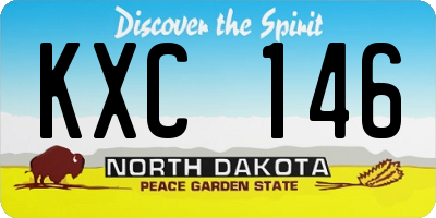 ND license plate KXC146
