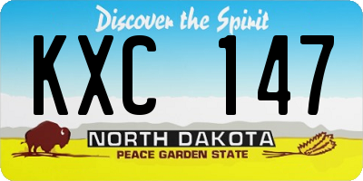 ND license plate KXC147