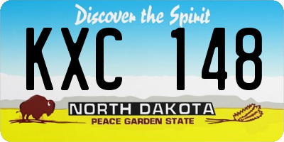 ND license plate KXC148