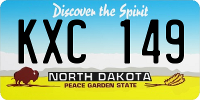 ND license plate KXC149