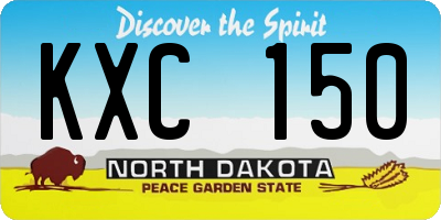 ND license plate KXC150