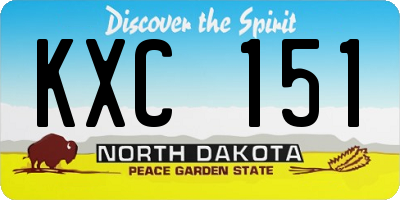 ND license plate KXC151
