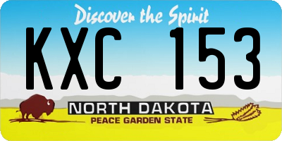 ND license plate KXC153
