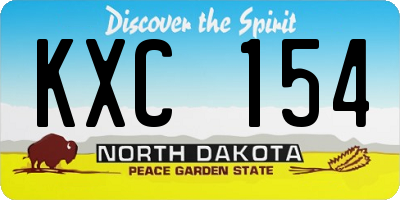 ND license plate KXC154