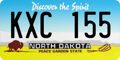 ND license plate KXC155