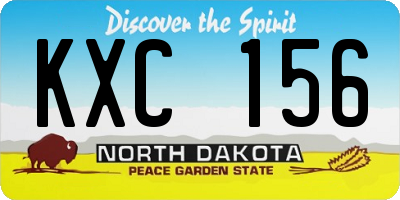 ND license plate KXC156