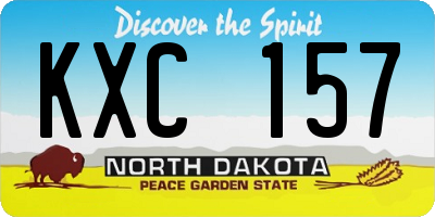 ND license plate KXC157