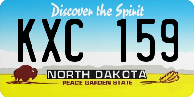 ND license plate KXC159