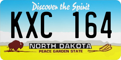 ND license plate KXC164