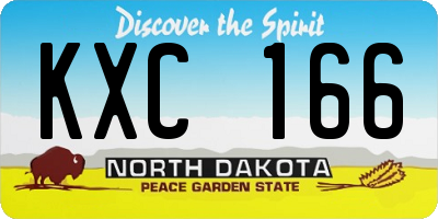 ND license plate KXC166