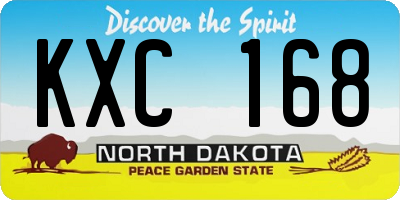 ND license plate KXC168