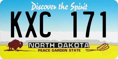 ND license plate KXC171