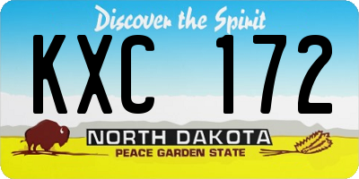 ND license plate KXC172