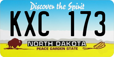 ND license plate KXC173