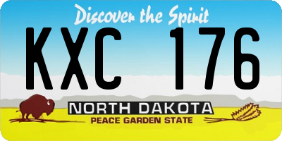 ND license plate KXC176