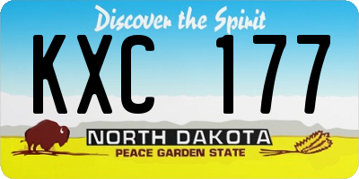 ND license plate KXC177