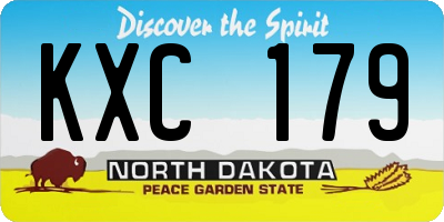 ND license plate KXC179