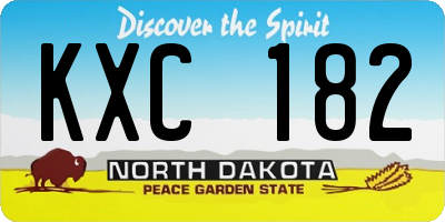 ND license plate KXC182