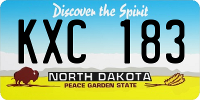 ND license plate KXC183