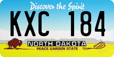 ND license plate KXC184
