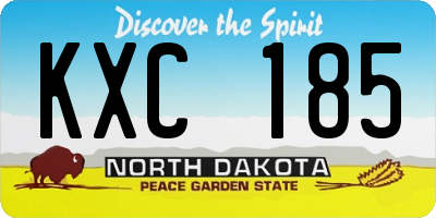 ND license plate KXC185