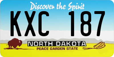 ND license plate KXC187