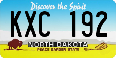 ND license plate KXC192
