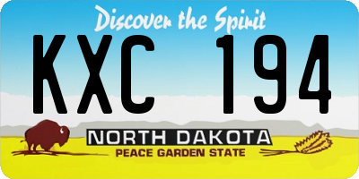 ND license plate KXC194