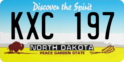ND license plate KXC197