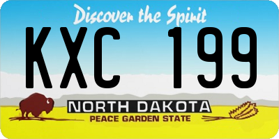 ND license plate KXC199