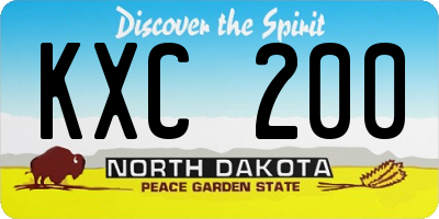 ND license plate KXC200