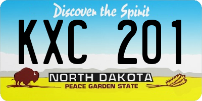 ND license plate KXC201