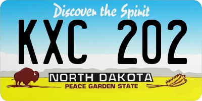 ND license plate KXC202