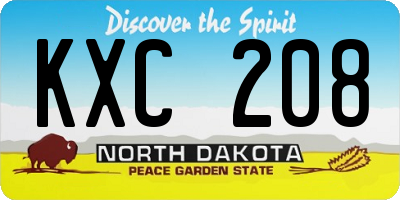 ND license plate KXC208