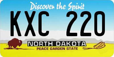 ND license plate KXC220