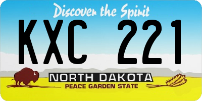 ND license plate KXC221