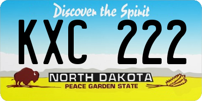 ND license plate KXC222