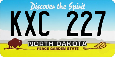 ND license plate KXC227