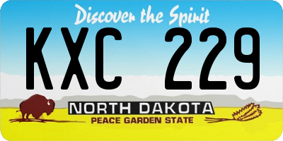 ND license plate KXC229