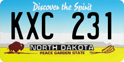 ND license plate KXC231