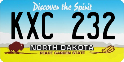 ND license plate KXC232