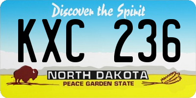 ND license plate KXC236