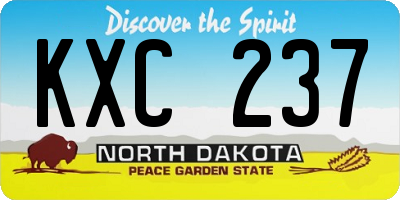 ND license plate KXC237