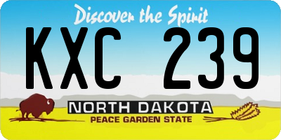 ND license plate KXC239