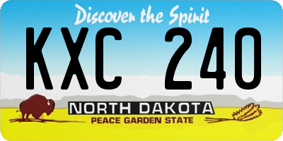 ND license plate KXC240