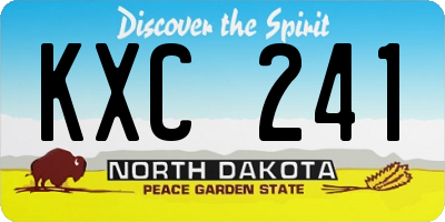 ND license plate KXC241